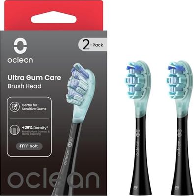 Oclean Testine di Ricambio Ultra Gum Care, Adatte a tutti gli spazzolini elettrici oclean per adulti, Pulizia delicata, Tecnologia FlexFit, Inclinazione di 5°, Certificato FDA