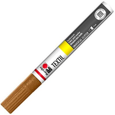 Marabu Textil Pittore Glitter Tip, Vernice Tessile, Marrone Glitterato, 1.8 x 14.8 x 1.8 cm