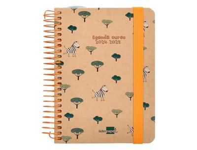 Agenda scolaire Liderpapel année 24-25 classique assorti 1 jour par page DIN A6