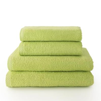 Set 4 Toallas piezas: 2 manos + 2 baño color lima