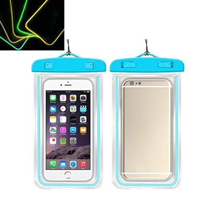 Ranjificas 5 PCS TPU Fluorescente Luminosa Pantalla táctil Impermeable Bolso del teléfono móvil Conveniente para los teléfonos móviles Menores de 6 Pulgadas (Color : Blue)