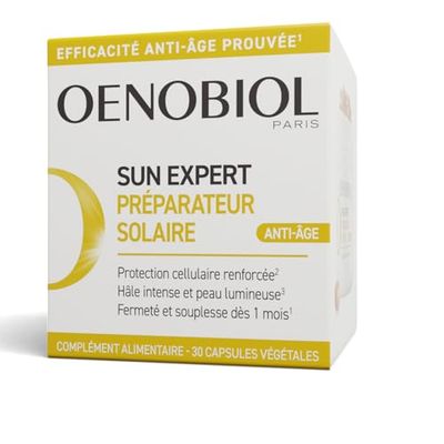OENOBIOL SUN EXPERT Préparateur Solaire Anti-Âge - Efficacité Anti-Âge prouvée - Protection cellulaire renforcée - Favorise un hâle intense et éclatant - Complément Alimentaire 30 capsules - 1 mois