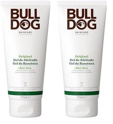Bulldog Skincare For Men Original Gel De Afeitar, Varios, 175 ml (Paquete De 2)