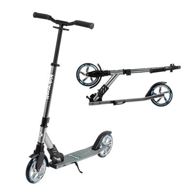 Leogreen Scooter Rotinette Enfant, Hauteur de Guidon Réglable, Roues à 180 mm, Trottinette Stable en Aluminium, trotinette Enfant et Adultes jusqu'à 100 kg, Gris