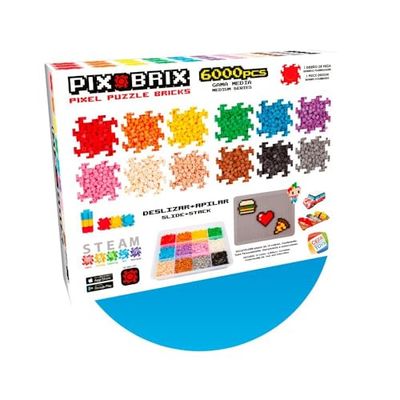 Cefa Toys PIX BRIX PIXEL ART CONTAINER 6000 pezzi colori assortiti gamma media, piccolo