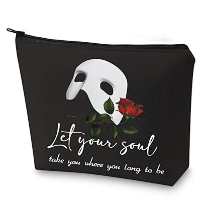 WZMPA Broadway - Bolsa de Maquillaje para Teatro Musical The Phantom Fans Gift Let Your Soul Take You Where You Long To Be Musical Zipper Pouch para Mujeres y niñas, Deja Que tu Alma, Ajuste: