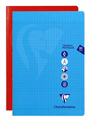 Clairefontaine 303167C Mimesys Geniet werkschrift - A4 21x29,7 cm - 40 Blad geruit Séyès - Wit papier 90g en uni bladen 125 g - Polypro omslag - Willekeurige kleur