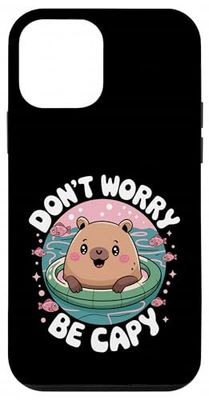Cute Kawaii Relaxed Capybara Swimming | Dont Worry Be Capy Case for iPhone 12 mini