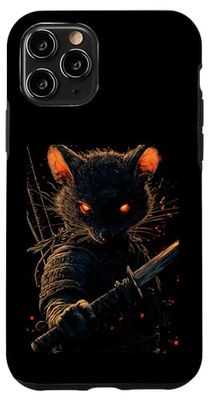 Samurai Mouse Japanese Warrior with Katana Sword Case for iPhone 11 Pro