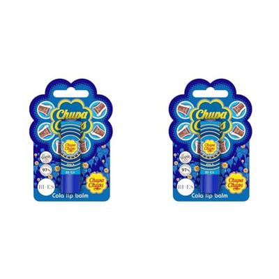 Chupa Chups Natural and Vegan Lip Balm - Nourishing and Moisturizing Lip Balm with Delicious Cola Flavour for Soft, Smooth Lips - Fun and Tasty Treat for Kids and Adults (Pack of 2)