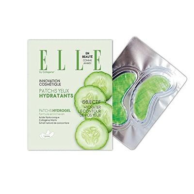 Elle by Collagena - Patch Hydrogel au jus de Concombre, Vert, 1 paire (Lot de 1)