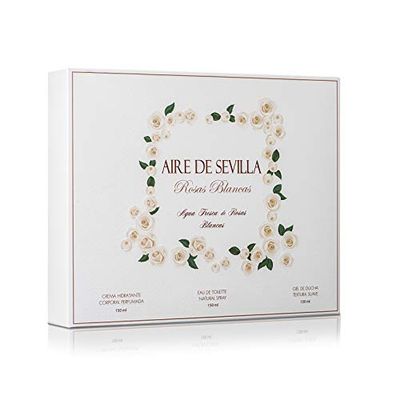 Instituto Español Perfume Set for Women White Roses – Aire de Sevilla – EDT, Moisturising Cream, Shower Gel