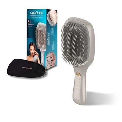 Cecotec Haircare Revitalize Champagne Repair Brush, Hair Repair Brush with 5 Technologies: Vibration, Negative Ions, Microcurrents Ems, Lllt Laser, Red and Blue LED Lights,