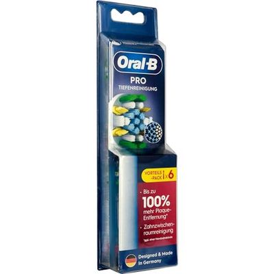 Oral-B Pro - Set di 6 testine di ricambio per spazzolino elettrico, pulizia profonda dei denti con setole innovative a forma di X, originale Oral-B, prodotto in Germania