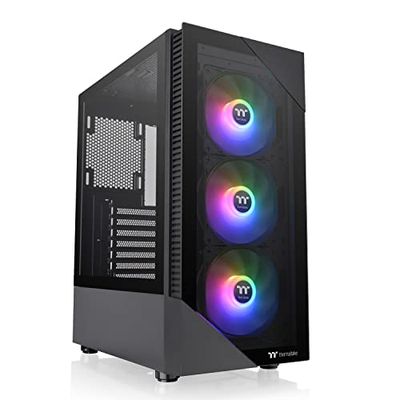 Thermaltake View 200 TG ARGB Custodia per computer ATX in vetro temperato Mid Tower con ventola ARGB anteriore 3x120mm, CA-1X3-00M1WN-00