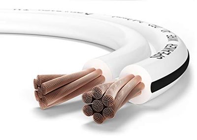 Oehlbach Speaker Wire SP-40 - câble de Haut-Parleur stéréo Hi-FI - câble de Haut-Parleur avec OFC (cuivre sans oxygène) 2x4,0 mm² - câble de Haut-Parleur à Mini-Bobine - Blanc 10m
