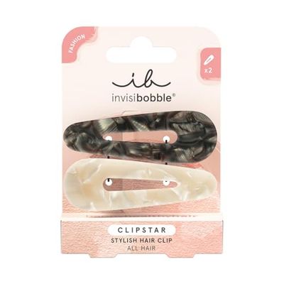 invisibobble CLIPSTAR Cliphue| Senza stampa | Elegante fermaglio per capelli | 2 pezzi