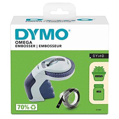 DYMO Omega Système de marquage | Petite étiqueteuse à molette Turn-Click au design ergonomique | Pour la maison, le bricolage et les loisirs créatifs (£/€, Ä, Ö & Ü)