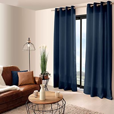 Enjoy Home 2015BL140240 gordijn, Bachette, polyester, met 8 ogen, 140 x 240 cm, marineblauw, 240 x 140 cm