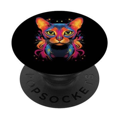 Arte Pop de Gato Abisinio PopSockets PopGrip Intercambiable