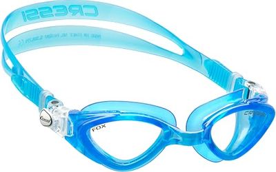 Cressi Óculos de natação premium para adultos, Fox, água-marinha/lentes claras