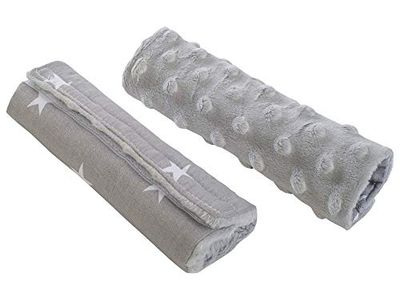 Medi Partners Riem Schoudervullingen voor Kinderwagens Autostoeltjes voor Kinderen Baby 100% Katoen Minky 1 Paar 18x13cm Dubbelzijdig Kinderwagen Sportwagen