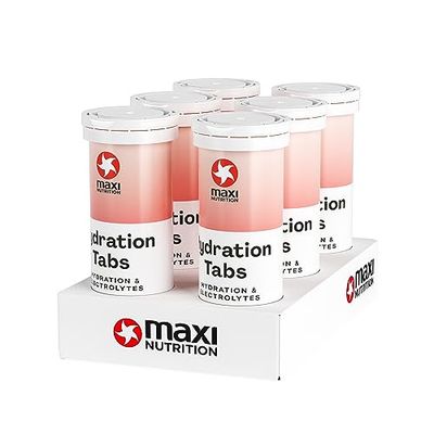 MaxiNutrition Hydration tabs, Pink Grapefruit, Zero Sugar| Effervescent Electrolyte Tablets| for Improved Hydration and Recovery | Suitable for Vegans and Vegetarians | 6 x 10 Tablets (6 Pack)