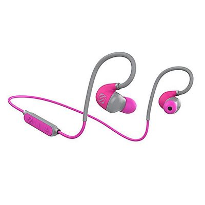 Scosche Sportclip Air Auricolari Sportivi Wireless, Resistenti all'Acqua, IPX4, Rosa/Grigio