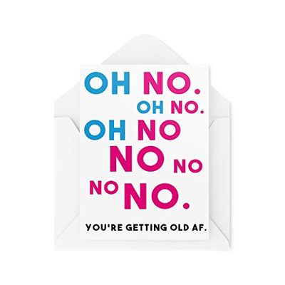 Tongue in Peach Biglietti di compleanno divertenti | Oh No You're Getting Old As F* ck Card | Tik Tok Viral Song Meme Banter Best Friend Colleague For Her Him | CBH668