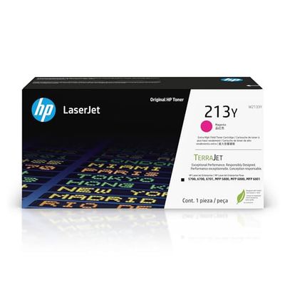 HP 213Y W2133Y, Magenta, Cartucho Tóner de Alta Capacidad Original, de 12.000 páginas, para impresoras HP Laserjet Enterprise 5700, 5800, 6700, 6701, 6800, 6801