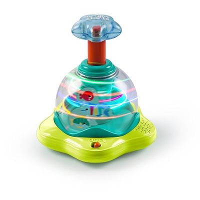 Bright Starts, Brinquedo musical Press & Glow Spinner, brinquedo de causa e efeito para bebés, a partir de 6 meses