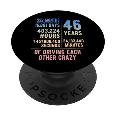 46 Años Casados Divertido 46 Aniversario de Boda PopSockets PopGrip Adhesivo