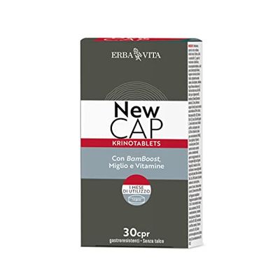 ERBA VITA Newcap Krino Tablets integratore alimentare a base di Miglio per il benessere dei capelli, coadiuvante nei trattamenti anticaduta - 30 Tablets