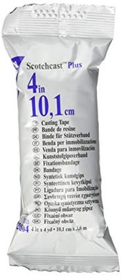 3M Scotchcast Plus glasvezelbandage met watergeactiveerde polyurethaanhars, licht, duurzaam, ademend, wit, 10 cm x 3,65 m, 10 stuks