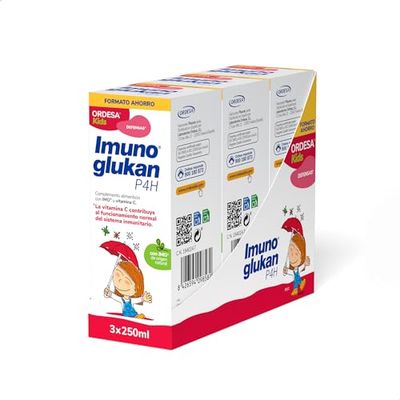 Imunoglukan P4H Jarabe 250ml 3PACK | 3 Botes de 250ml | Complemento Alimenticio con Vitamina C para fortalecer las Defensas de Niños a partir de 3 años y Adultos - Amazon Exclusive