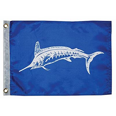 TAYLOR MADE PRODUCTS Fisherman's Catch Flag 12" x 18", White Drapeau de Bateau pêcheur Marlin Blanc Homme