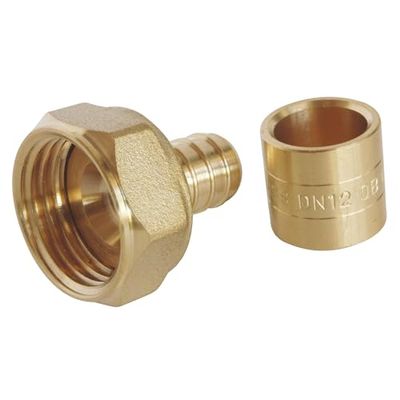 SOMATHERM FOR YOU - raccordo dritto per tubo scorrevole PER Ø12 - dado girevole femmina 15/21 (1/2 '') Per collegare un diametro Ø12 tubo PER
