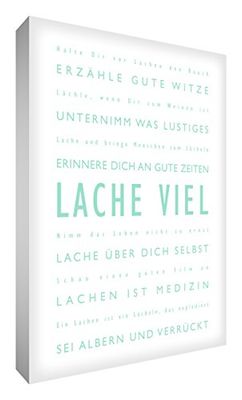 Little Helper lm1624–03rg Feel Good Art Tableau sur toile le rire Typographie moderne blanc 60 x 40 cm, Menthe avec