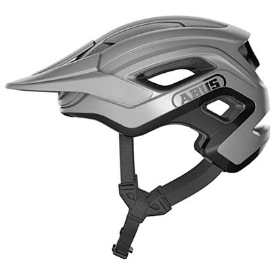 ABUS CliffHanger MTB-helm - fietshelm voor veeleisende trails - met grote ventilatieopeningen & TriVider bandjessysteem - voor mannen en vrouwen - zilver, maat L