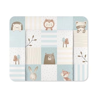 Julius Zöllner® Aankleedkussen Softy 65 x 75 cm, zacht aankleedkussen, baby-aankleedkussen, folie, waterdicht en afwasbaar, Made in Germany, Oeko-Tex Standard 100, Waldfreunde