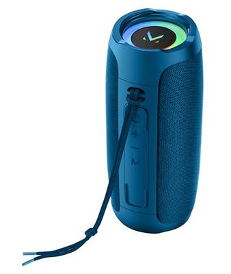 MAJESTIC Flash Bluetooth-luidspreker, LED-verlichting, meerkleurig, USB/microSD/AUX-ingangen, oplaadbare batterij, TWS-functie, blauw