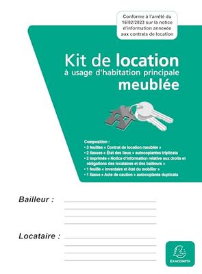 Exacompta - Ref. 62E - 1 furnished rental kit - This complete file includes all the mandatory documents to rent a furnished accommodation with complete peace of mind - 100% French manufacturing