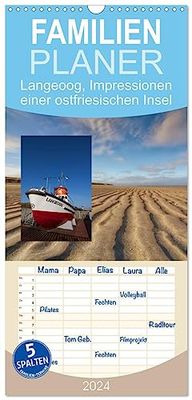 Familienplaner 2024 – Langeoog, Impressionen einer ostfriesischen Insel mit 5 Spalten (Wandkalender, 21 cm x 45 cm) CALVENDO