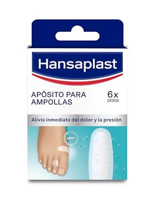 Hansaplast Apósitos para bolhas pequenas, curativo transparente para alívio instantâneo da dor, pensos adesivos para os dedos dos pés, 1 x 6 unidades