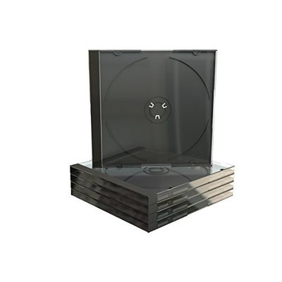 MediaRange BOX22-M funda para discos ópticos Caja transparente para CD 1 discos Negro, Transparente - Fundas para discos ópticos (Caja transparente para CD, 1 discos, Negro, Transparente, De plástico, 120 mm, 140 mm)