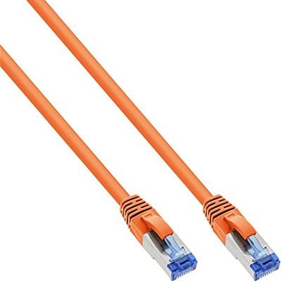 InLine® Kabel krosowy, S/FTP (PiMf), Cat.6A, 500 MHz, bezhalogenowy, miedzi, pomarańczowy, 0,3 m