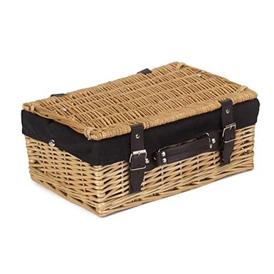 Red Hamper 36cm Picnic Wicker Basket with Black Lining