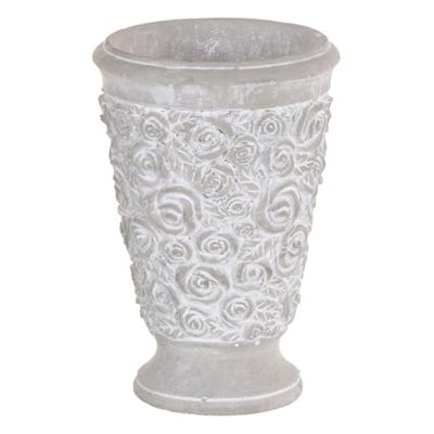 BigBuy Garden Bloempot, cementgrijs, 15,5 x 15,5 x 23 cm
