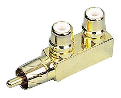 Pro Signal PSG01857 adapter, 2 x telefonuttag till plugg, guld
