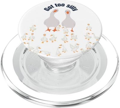 Got Too Silly Funny Goose Babies Juego de palabras Humor para los amantes de los animales PopSockets PopGrip para MagSafe